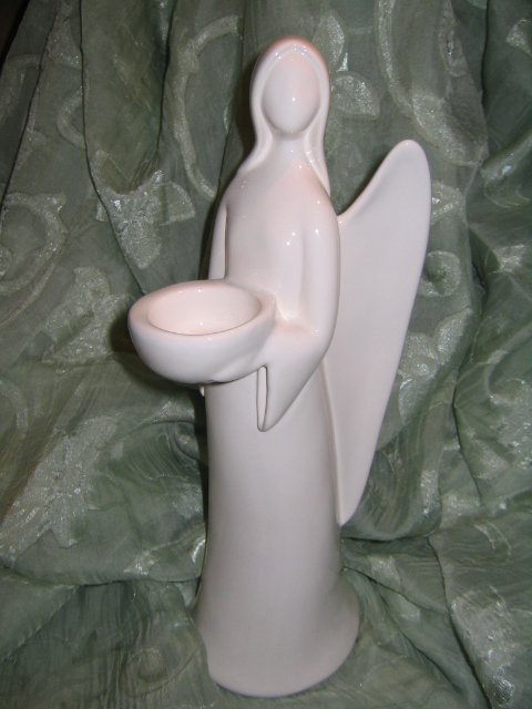 Porcelánový anděl na svíčku - malý
